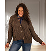 Donkerbruin gebreid vest kabel van Dins Tricot
