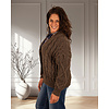 Donkerbruin gebreid vest kabel van Dins Tricot