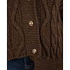 Donkerbruin gebreid vest kabel van Dins Tricot