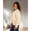Ecru gebreid vest kabel van Dins Tricot
