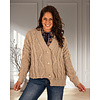 Taupe gebreid vest kabel van Dins Tricot