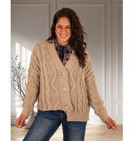 Taupe gebreid vest kabel