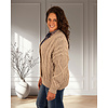 Taupe gebreid vest kabel van Dins Tricot