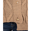 Taupe gebreid vest kabel van Dins Tricot