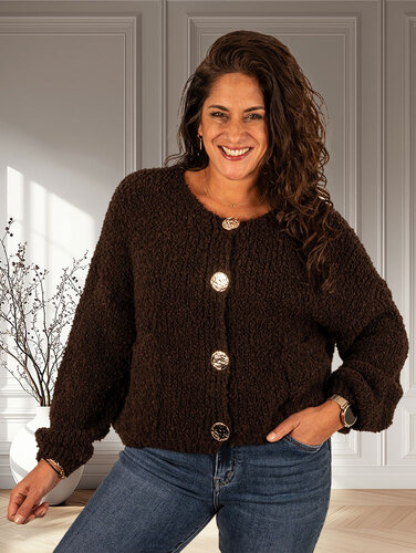 Gemma Ricceri Donkerbruin vest knopen van Gemma Ricceri