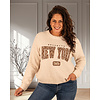 Beige trui "New York" van Moocci