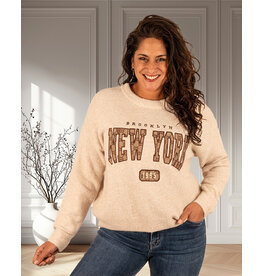 Beige trui "New York"
