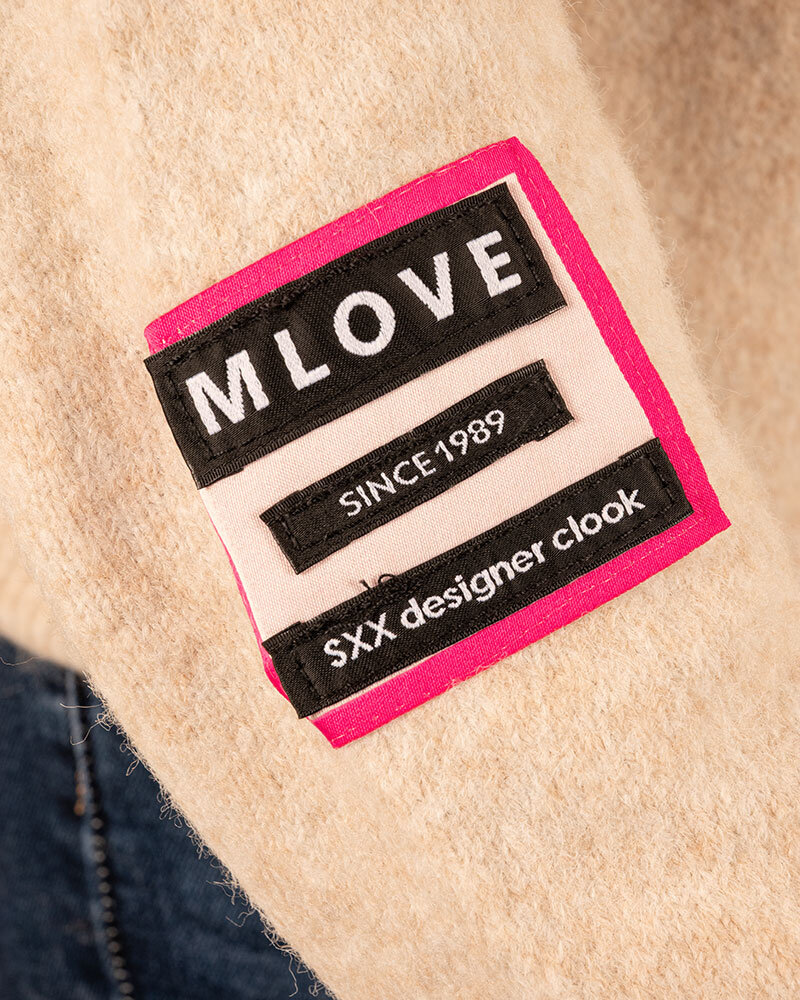 Beige trui badges van Flamant Rose