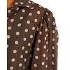 Donkerbruine blouse dots met pofmouw van Vera Jo