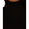 Zwarte fijngebreide trui met col van Extra Me