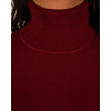 Bordeaux fijngebreide trui met col van Extra Me