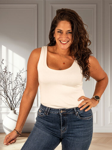 Ecru basic hemdje dubbel D*versa