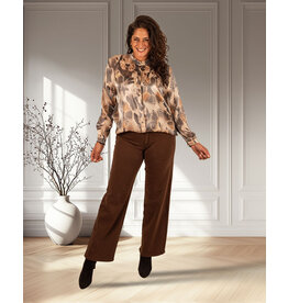 Donkerbruine wide leg jeans