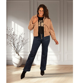 Wide leg jeans met knopen