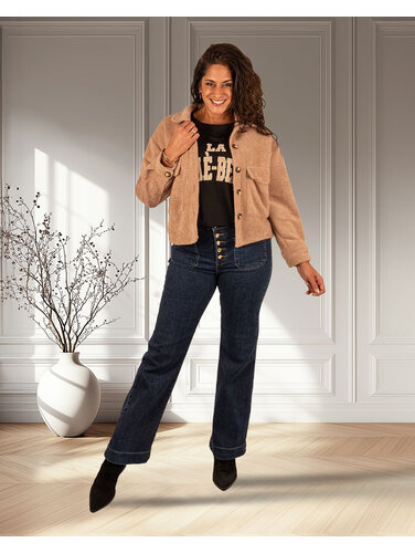 Wide leg jeans met knopen