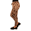 Beige/bruin print glans broek van Dyvie