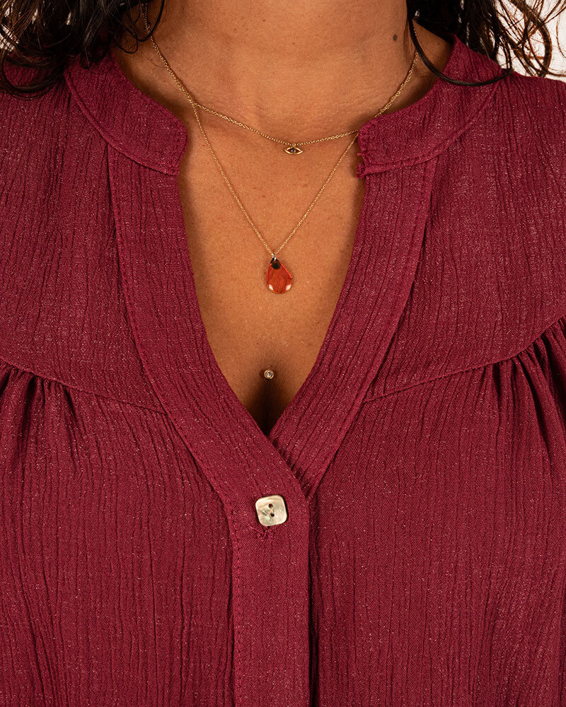 Bordeaux blouse crêpe van Gemma Ricceri