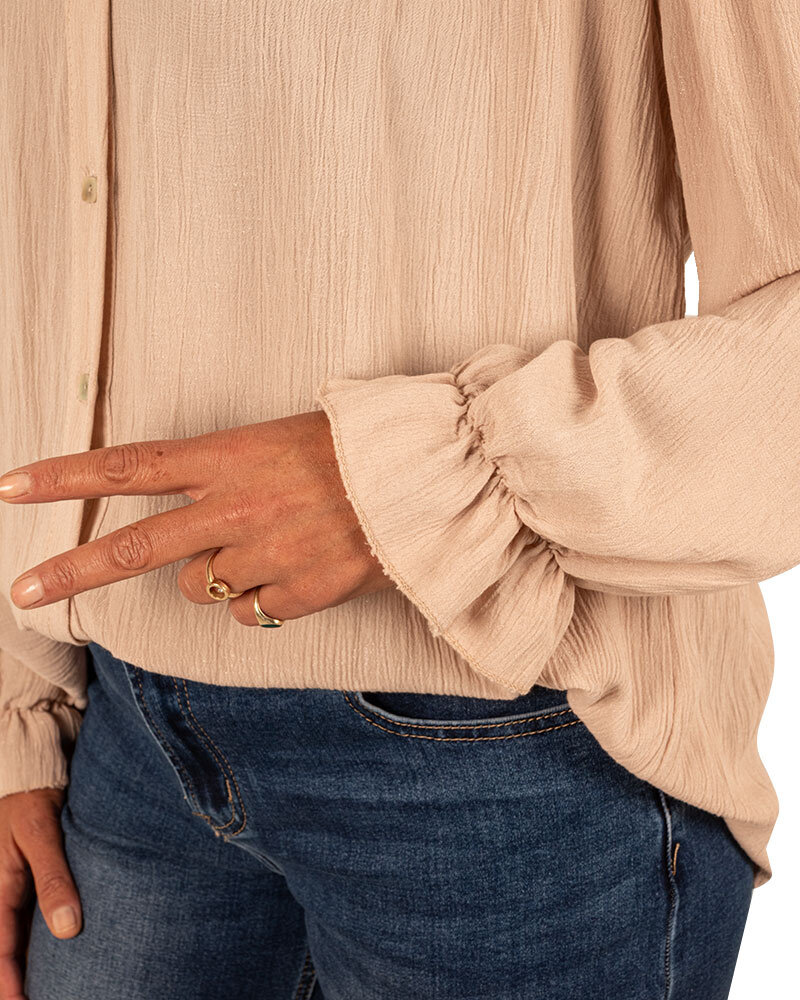 Beige blouse crêpe van Gemma Ricceri