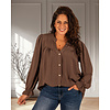 Donkerbruine blouse crêpe van Gemma Ricceri