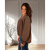 Donkerbruine blouse crêpe van Gemma Ricceri