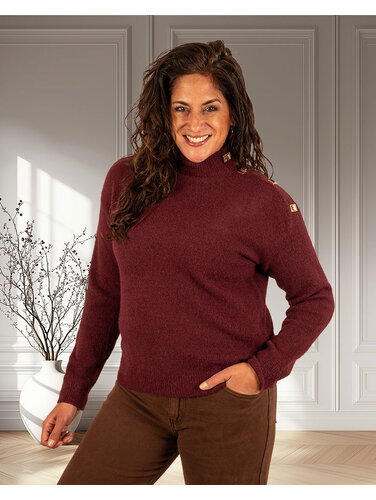 Bordeaux trui sierknoop