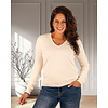 Ecru shirt V-hals lange mouw van Aviva