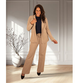 Mi  Piace Latte travelstof pantalon bonded met rechte pijp