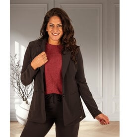 Mi  Piace Zwarte travelstof blazer bonded van Mi Piace