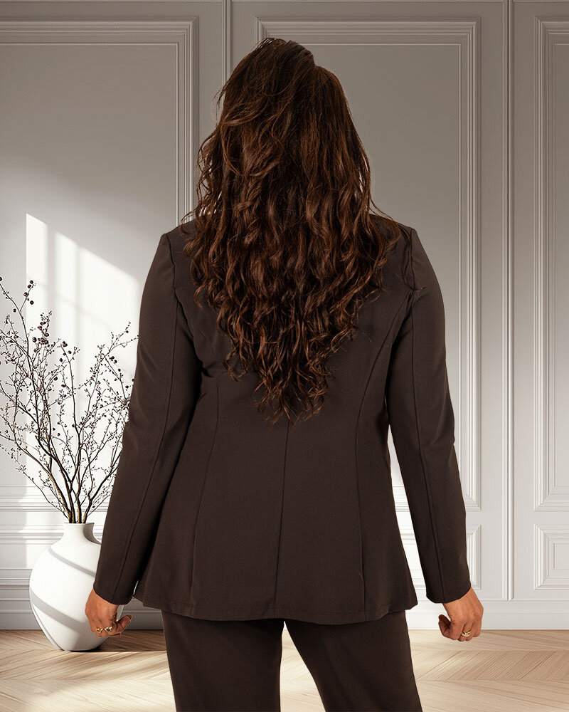 Zwarte travelstof blazer bonded van Mi Piace