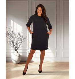 Mi  Piace Donkerblauwe travelstof jurk bonded van Mi Piace