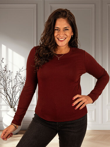 Bordeaux shirt lange mouw van By Swan