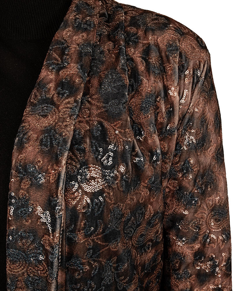 Bruin/zwarte blazer met pailletten van El vita