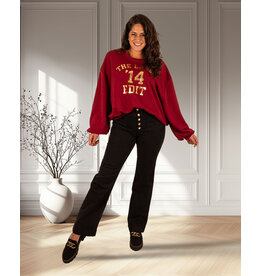 Zwarte wide leg jeans met knopen