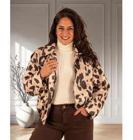 Oversized bomberjack leopard