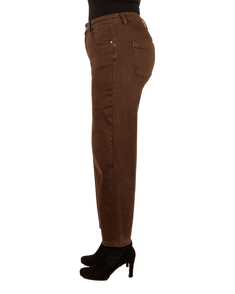 Donkerbruine barrel wide leg jeans van Forza