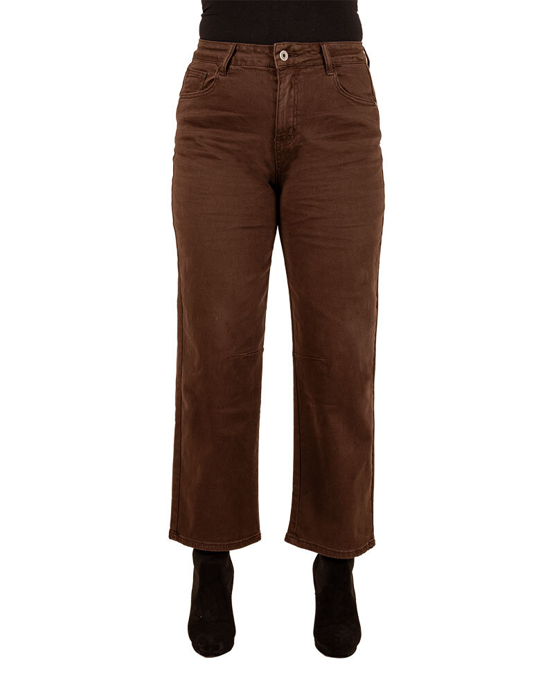 Donkerbruine barrel wide leg jeans van Forza