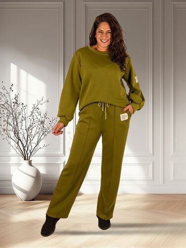 El-Vita Olijfgroen joggingpak lange mouw