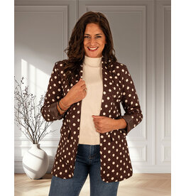 Donkerbruine blazer dots met strass