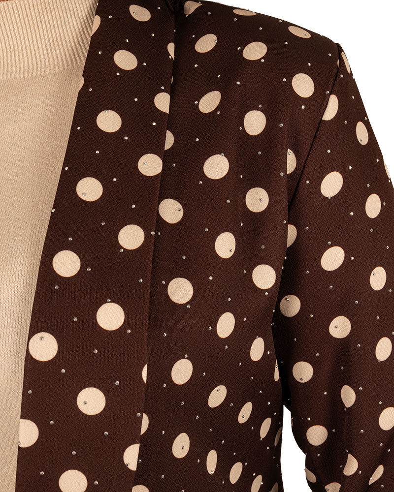 Donkerbruine blazer dots met strass van El vita