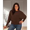 Donkerbruine trui met vleermuismouw van Triple Nine
