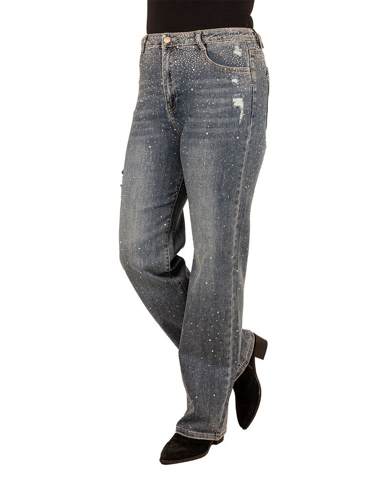 Wide leg jeans strass van Laulia