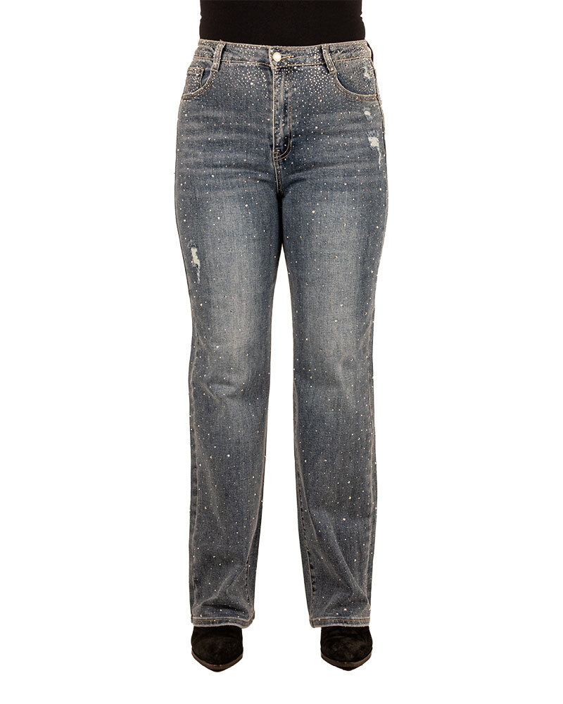 Wide leg jeans strass van Laulia