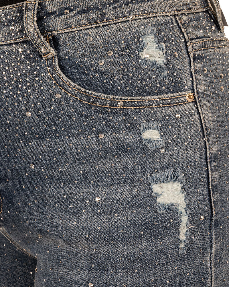 Wide leg jeans strass van Laulia