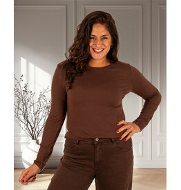 Bruin shirt lange mouw van By Swan