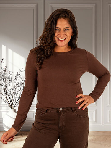 Bruin shirt lange mouw van By Swan