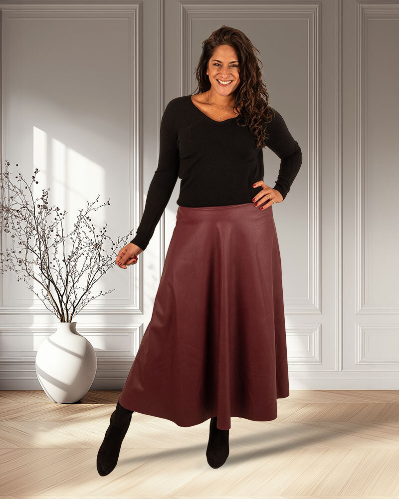 Bordeaux pu rok van Triple Nine