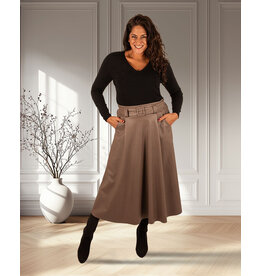 Taupe pu rok met riem