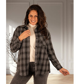 Zwart geruite blouse strass