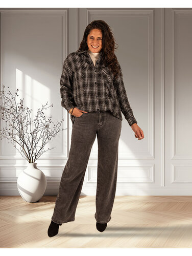 Hello Miss Dark grey wide leg jeans van Hello Miss