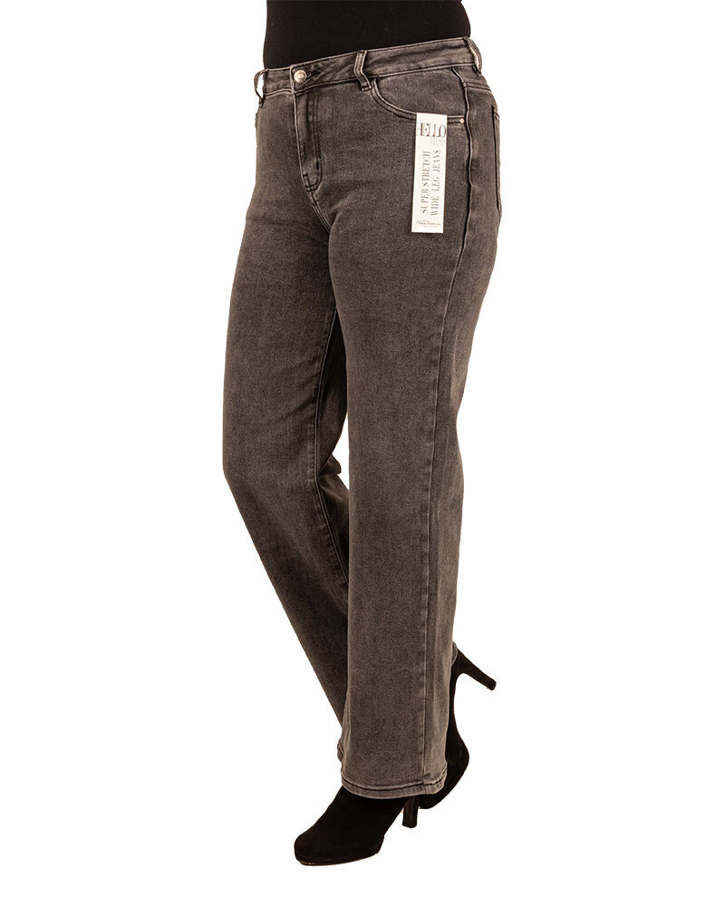 Dark grey wide leg  jeans van Hello Miss